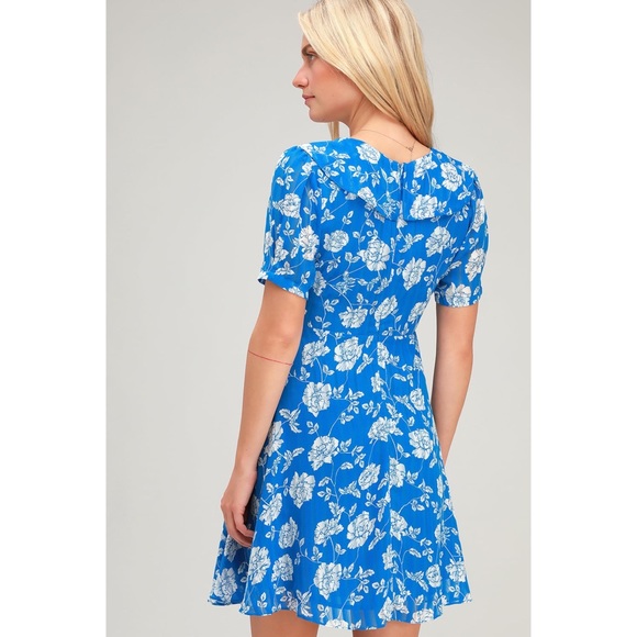 Lulu’s blue floral ruffled mini dress - Picture 7 of 7